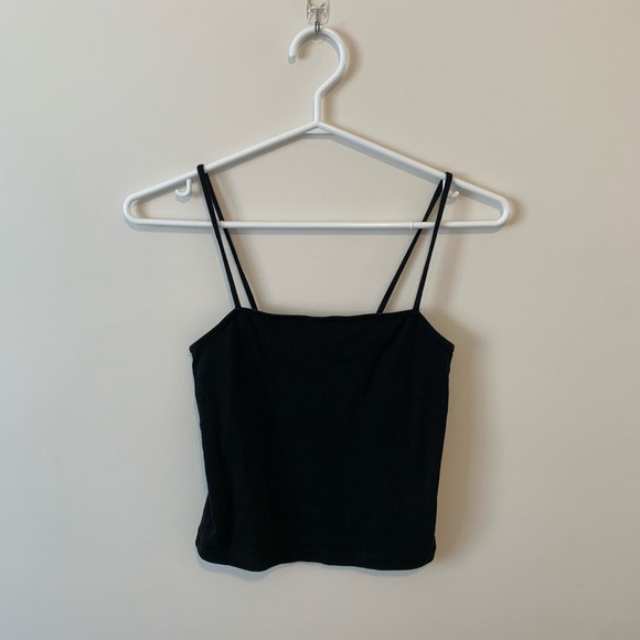 🤩 3 for $20 / Wild Fable Straight Neck Black Spaghetti Strap Tank Top - Picture 4 of 4